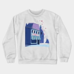 French Cafe Cartoon Crewneck Sweatshirt